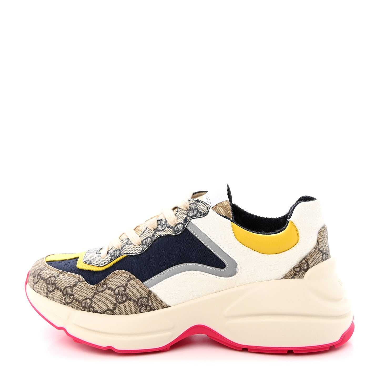 GG Supreme Monogram Mix Monogram Mens Rhyton Sneakers 8.5 London Blue Beige Sun Yellow