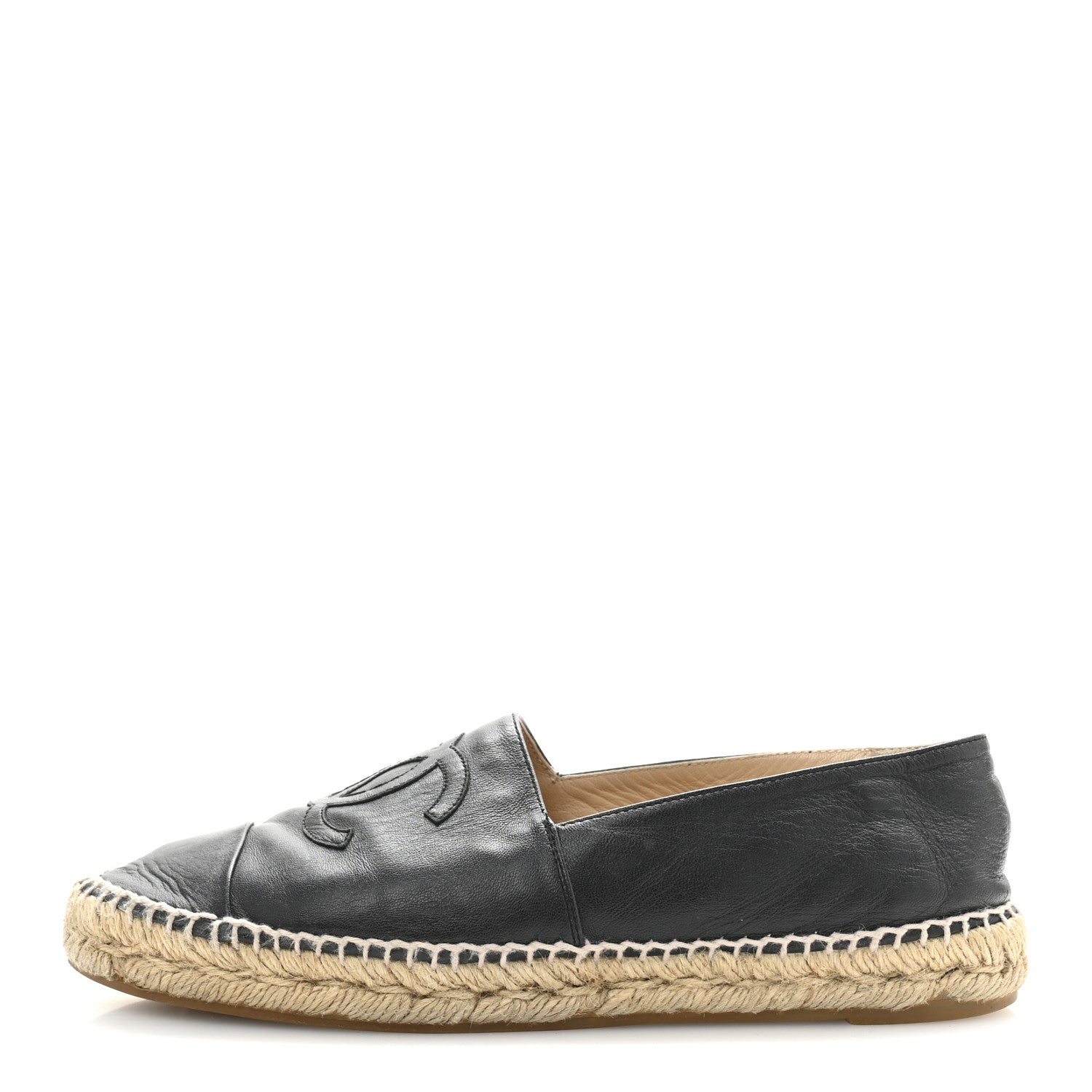 Chanel Lambskin CC Espadrilles 40 Black 1 of 11