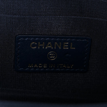 Chanel Denim Quilted Zipped Wristlet Clutch Blue 6 of 10