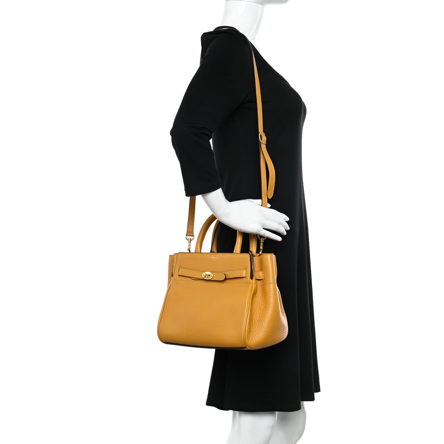 Mulberry Heavy Grain Calfskin Small Belted Bayswater Tote Deep Amber 2 of 12