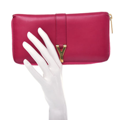 Saint Laurent Calfskin Classic Y Ligne Zip Around Wallet Fuchsia 2 of 8