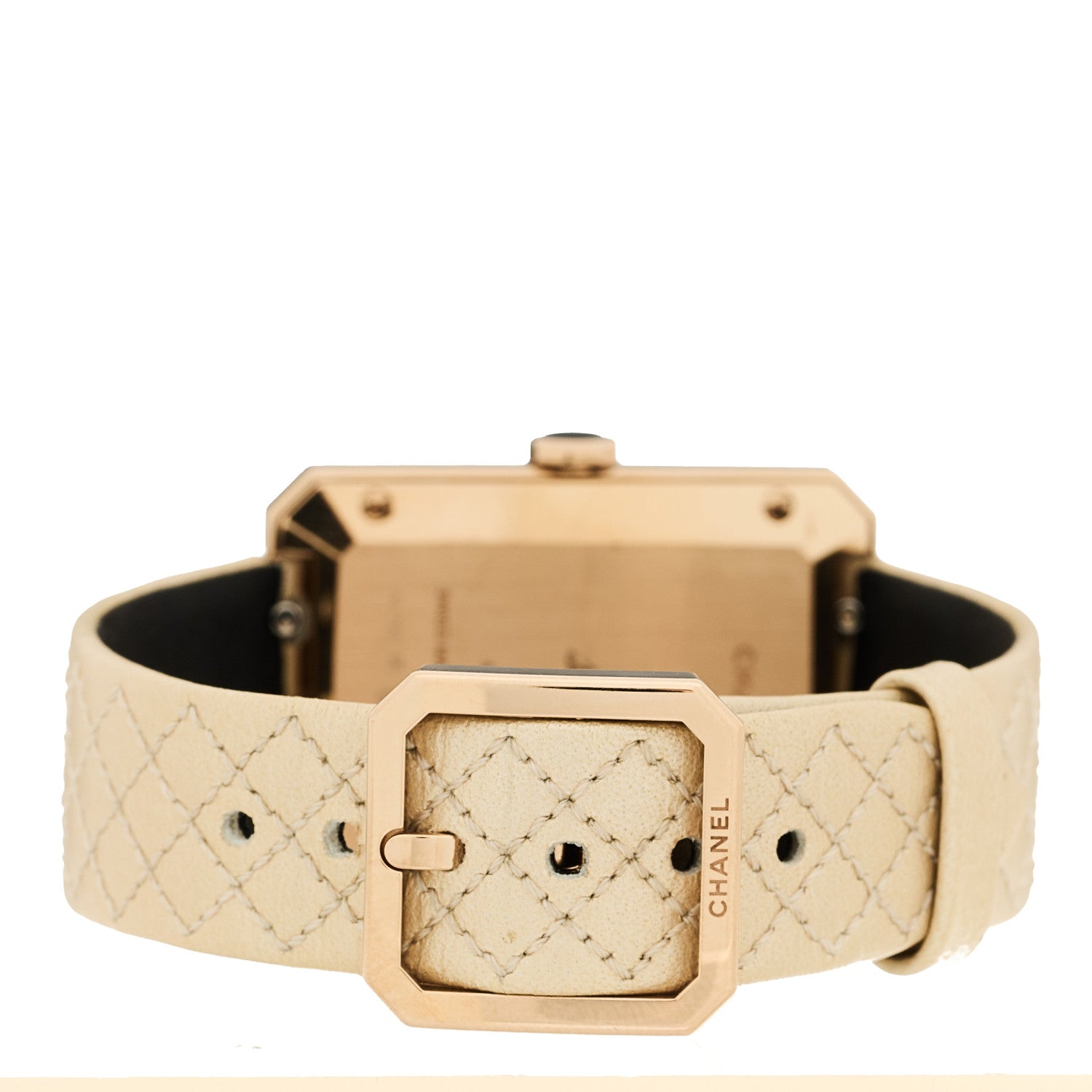 Chanel 18K Beige Gold Calfskin 29mm Boy-Friend Manual Winding Watch Silver 3 of 6
