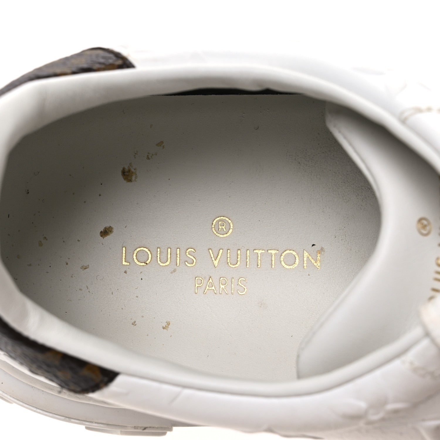 Louis Vuitton Lambskin Embossed Monogram Time Out Sneakers 39 White 10 of 13