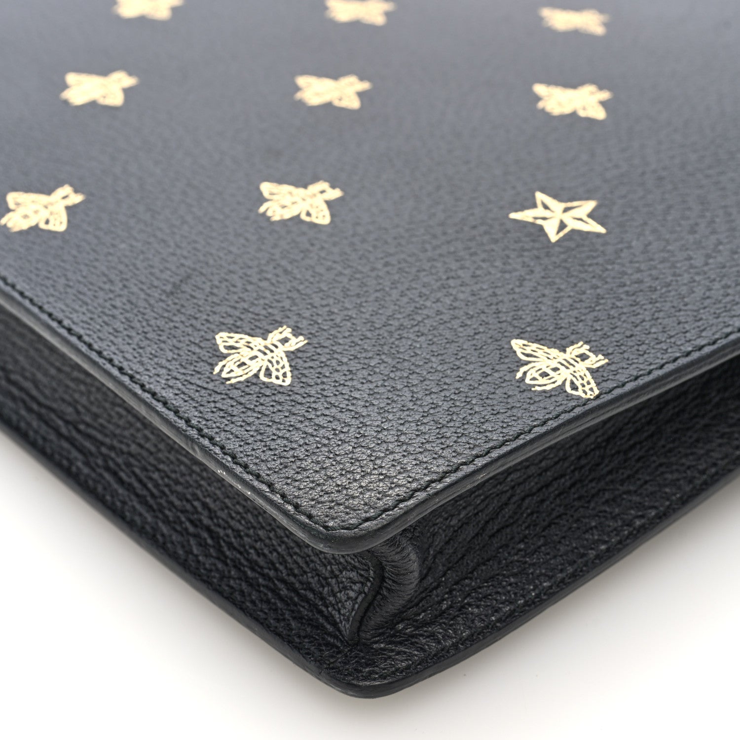 Gucci Grained Calfskin Bee Star Messenger Black 9 of 9