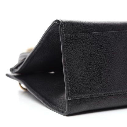 Gucci Grained Calfskin Web Crystal Butterfly Stripe Medium Totem Top Handle Bag Black 6 of 10