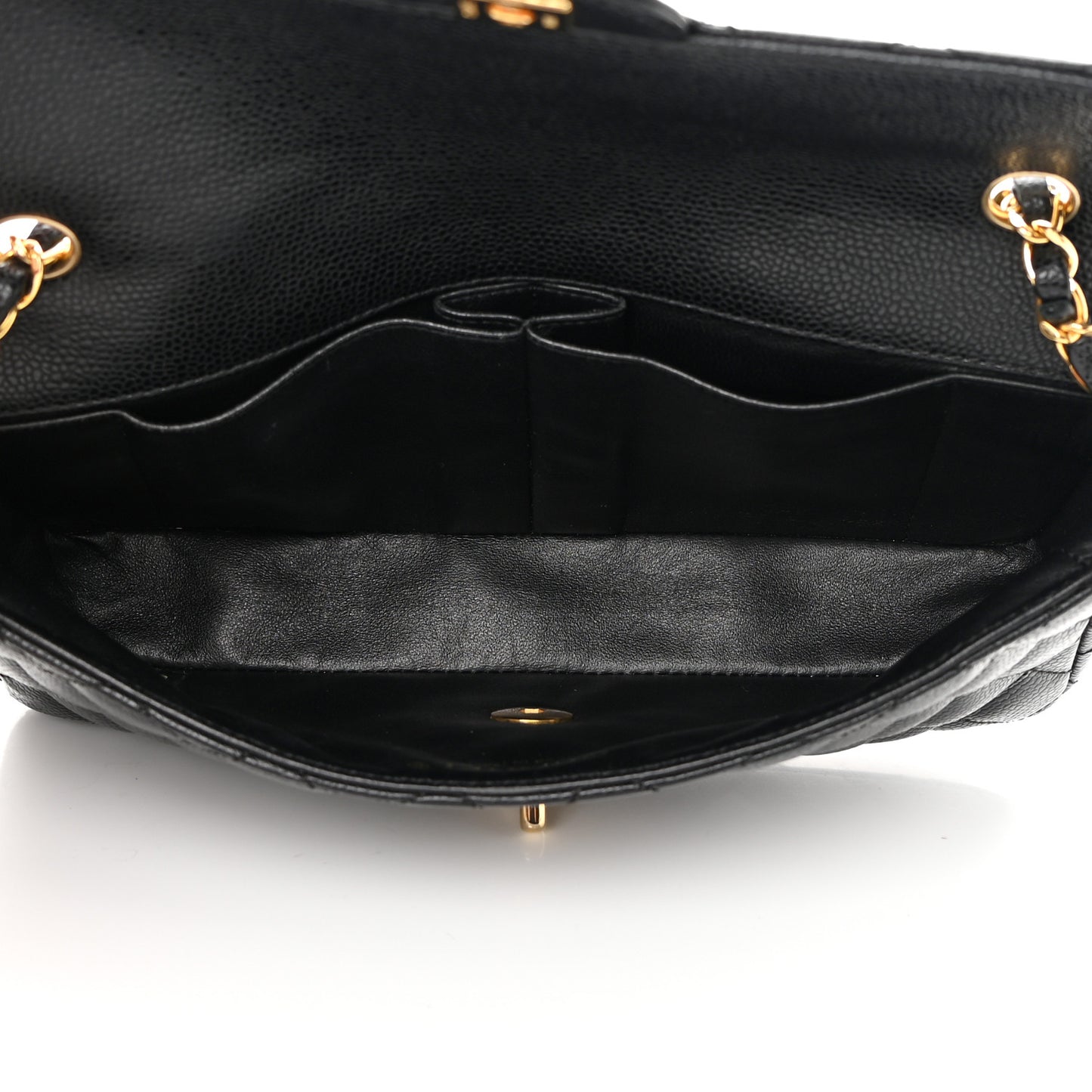 Caviar Quilted East West Flap Black