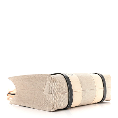 Chloe Cotton Calfskin Medium Woody Ribbon Tote White Black 4 of 10