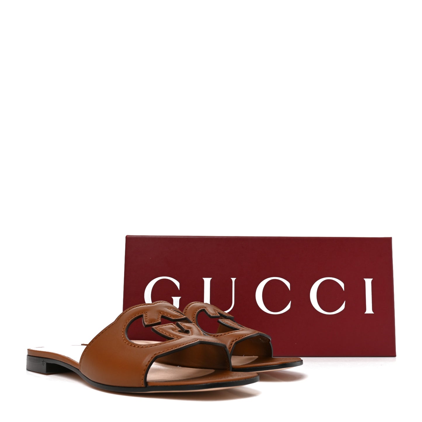 Cosmos Softy Calfskin Interlocking G Cut Out Slide Sandals 39 Cuir