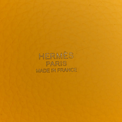Hermes Taurillon Clemence Ostrich Touch Picotin Lock 18 PM Limoncello 6 of 11