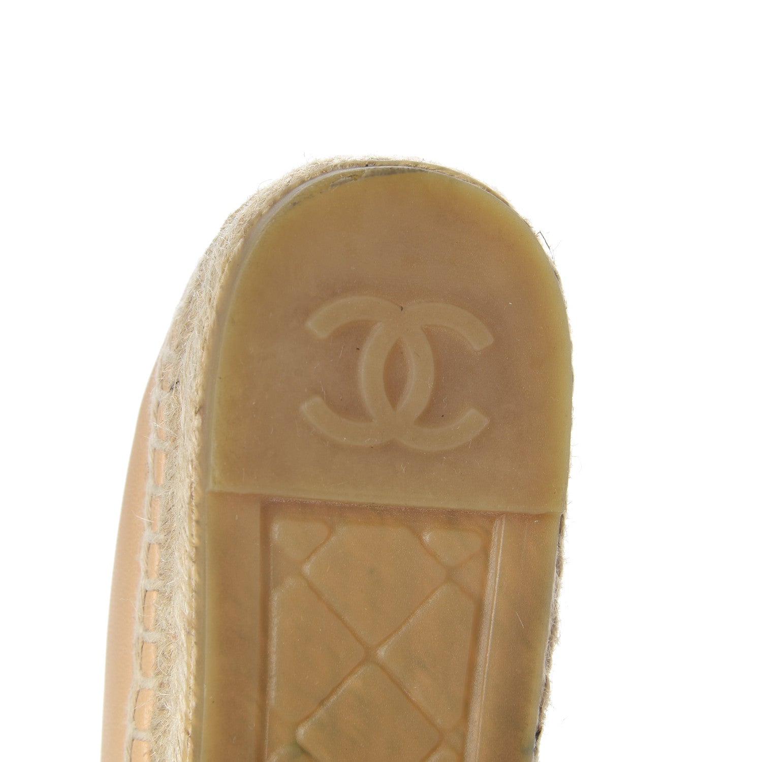 Chanel Lambskin CC Espadrilles 37 Beige Black 13 of 17