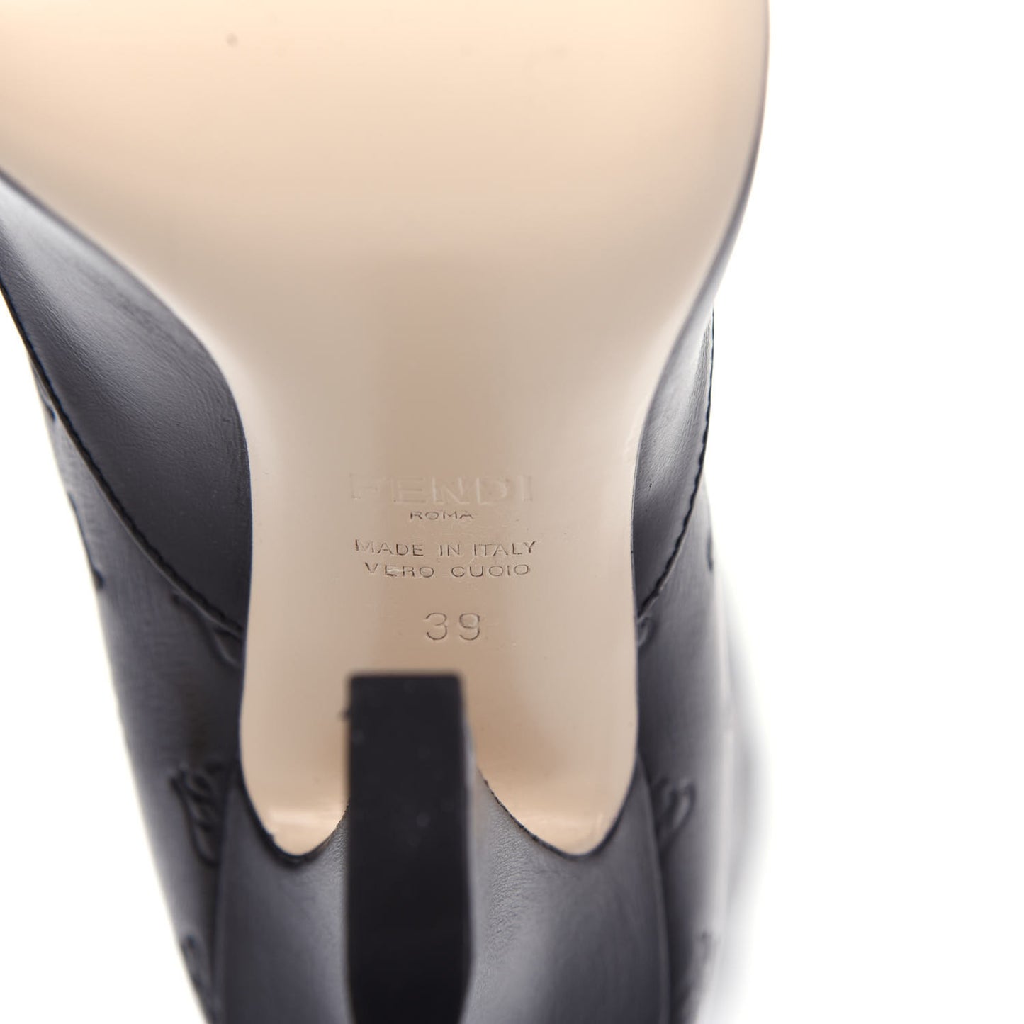 Vitello Karligraphy Embossed FFreedom Knee High Boots 39 Black