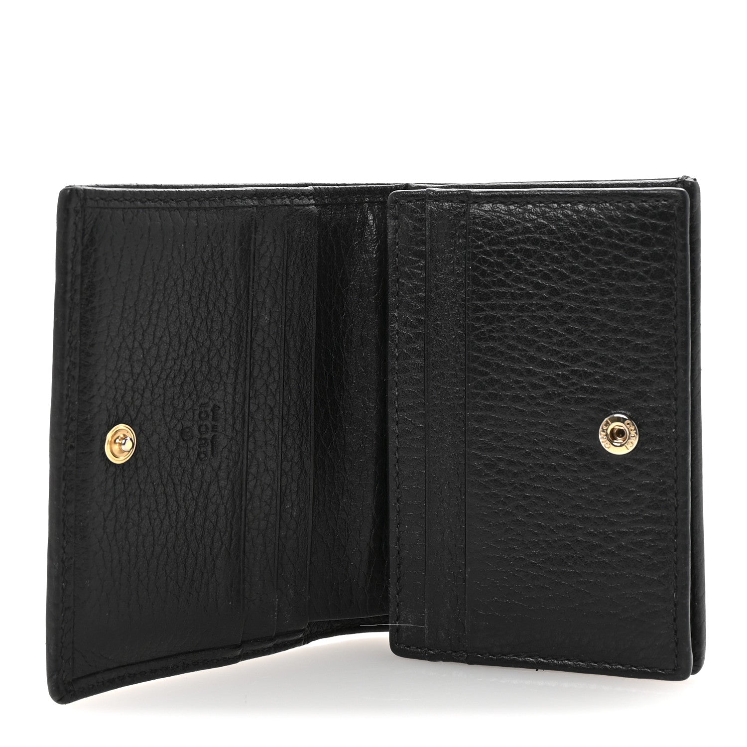 Gucci Pebbled Calfskin GG Marmont Card Case Black 10 of 14