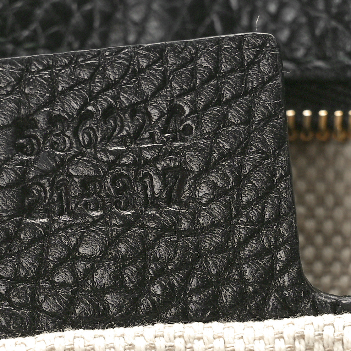 Pebbled Calfskin Medium Soho Flap Crossbody Black