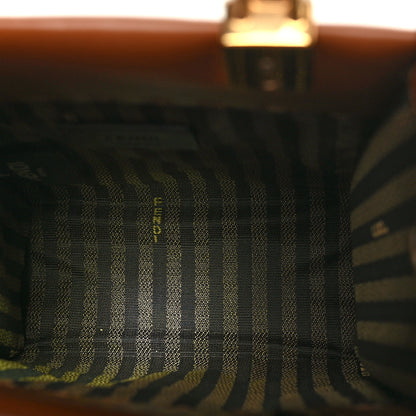 Fendi Vitello King Plexiglass Logo Embossed Mini Fendi Sunshine Shopper Tote Cuoio 5 of 11