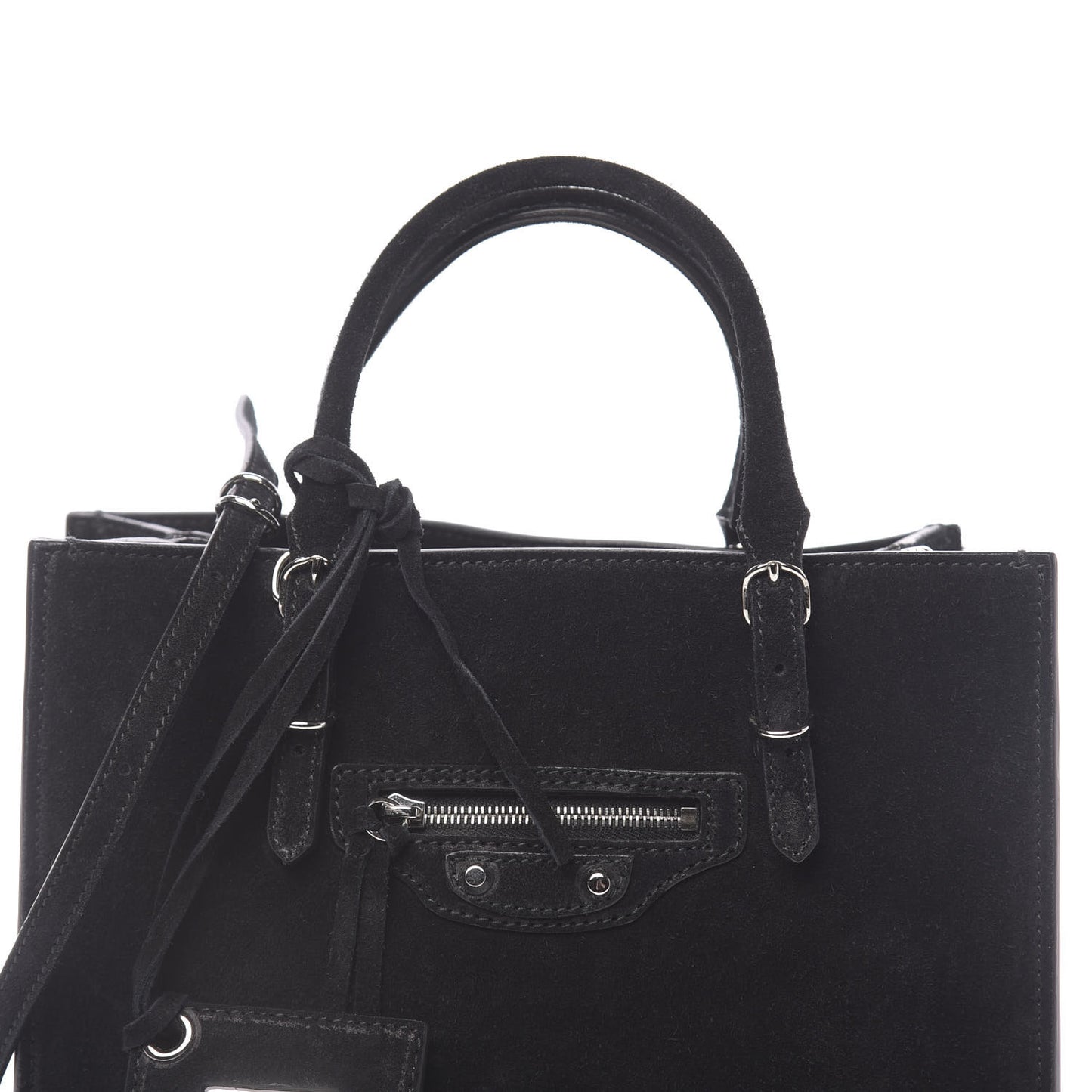 Baby Daim Suede Papier Mini A4 Zip Around Tote Black