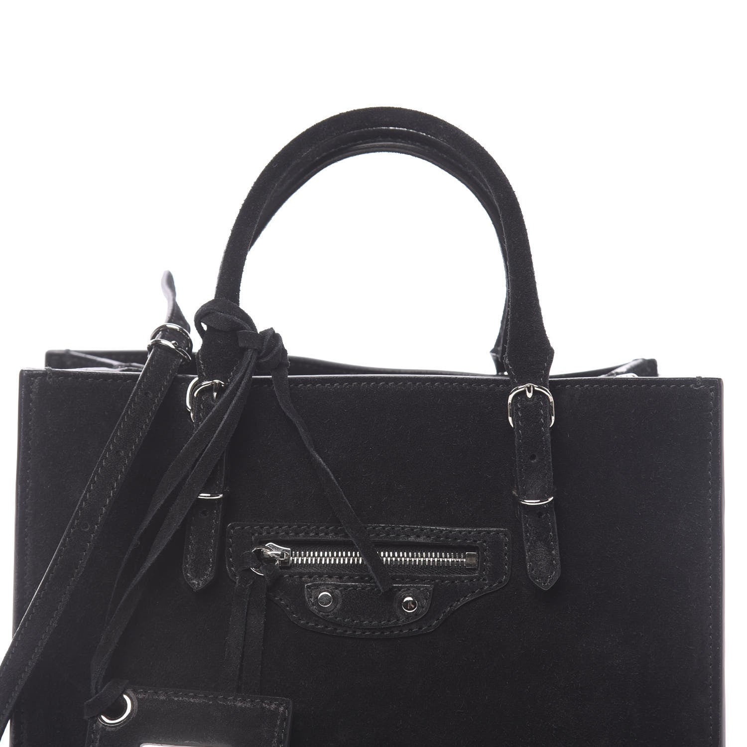 Balenciaga Baby Daim Suede Papier Mini A4 Zip Around Tote Black 8 of 12