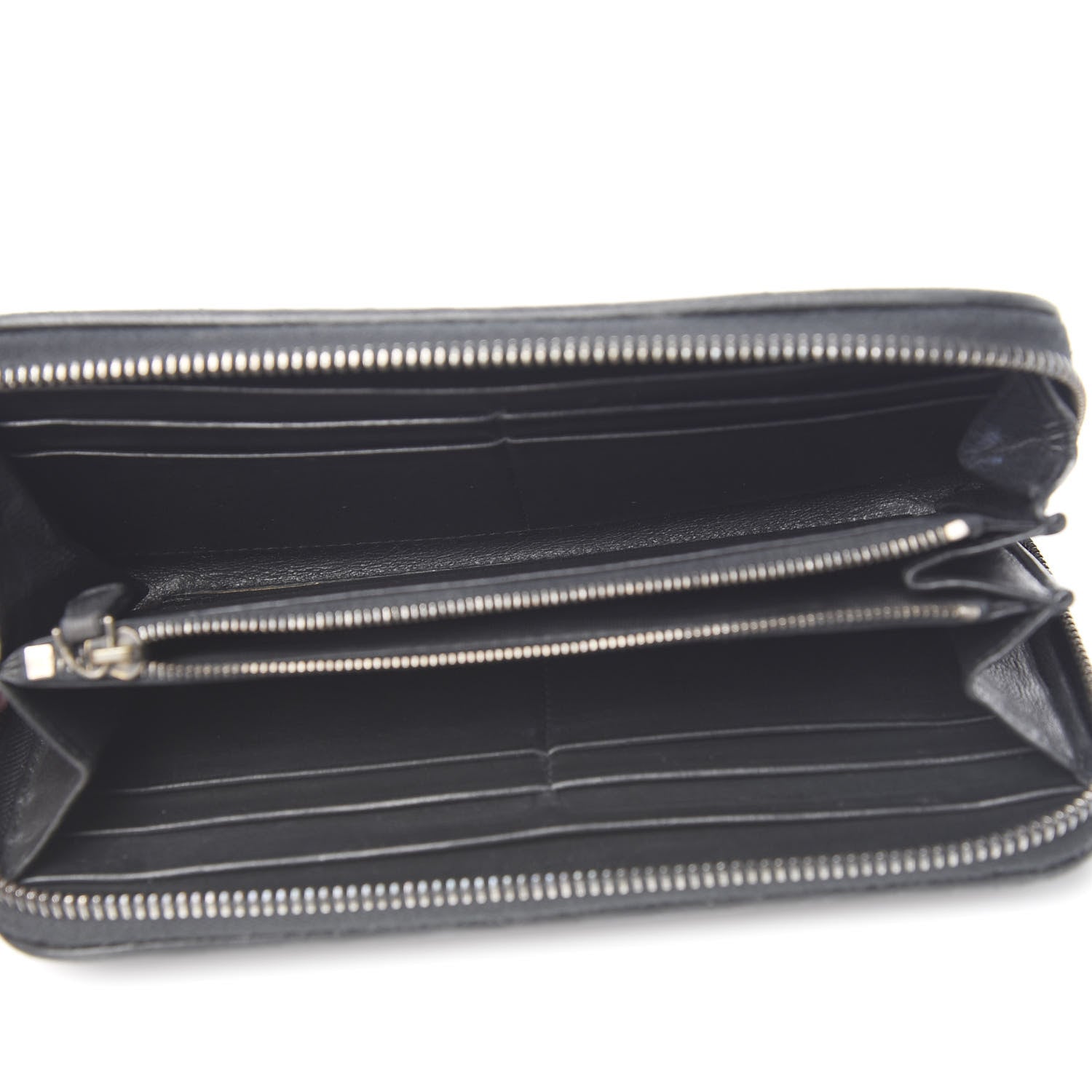 Bottega Veneta Nappa Intrecciato Zip Around Wallet Black Ebano 4 of 7
