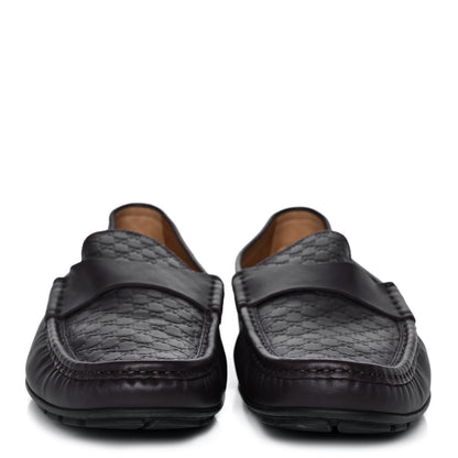 Gucci Calfskin Miro Soft Microguccissima Mens Driver Loafers 12 Dark Brown 2 of 11