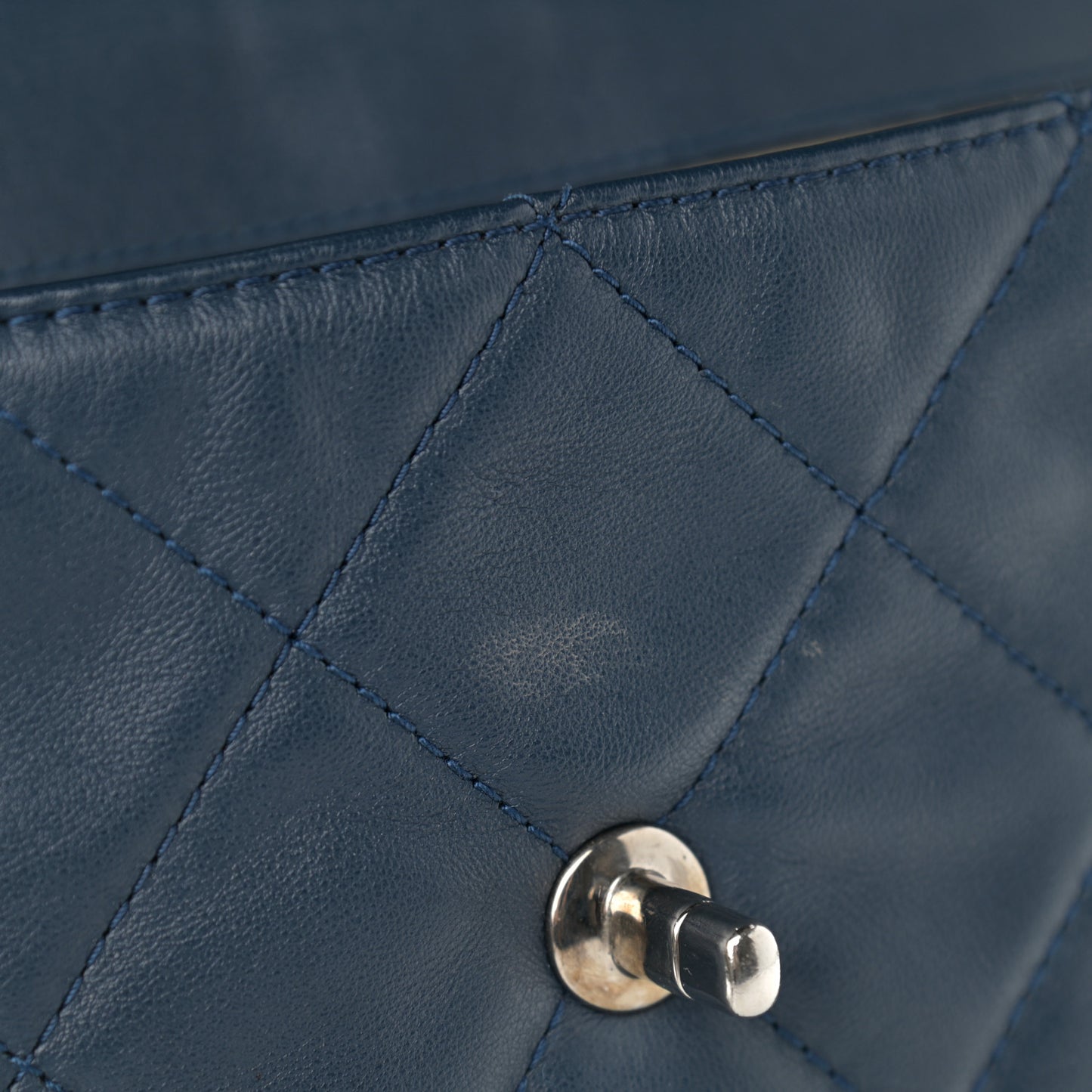 Calfskin Quilted In the Business Flap Dark Navy Blue