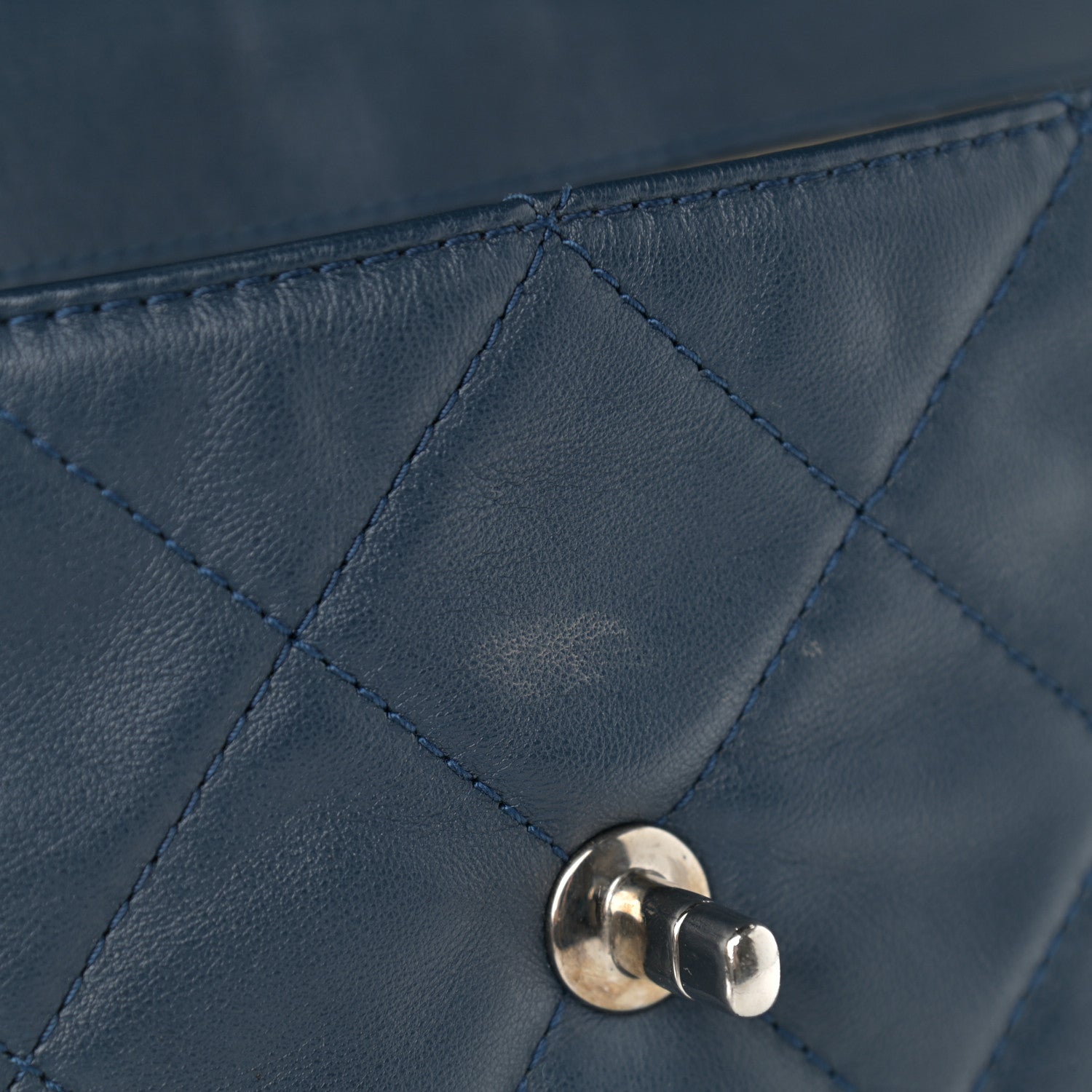 Chanel Calfskin Quilted In the Business Flap Dark Navy Blue 12 of 13