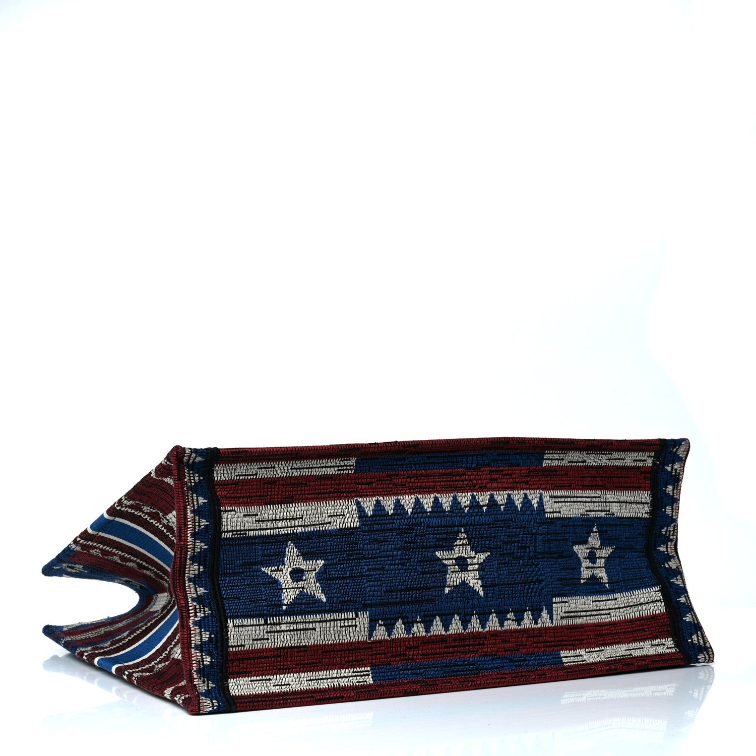 Christian Dior Canvas Embroidered Exclusive Union Jack Book Tote Blue Multicolor 5 of 11
