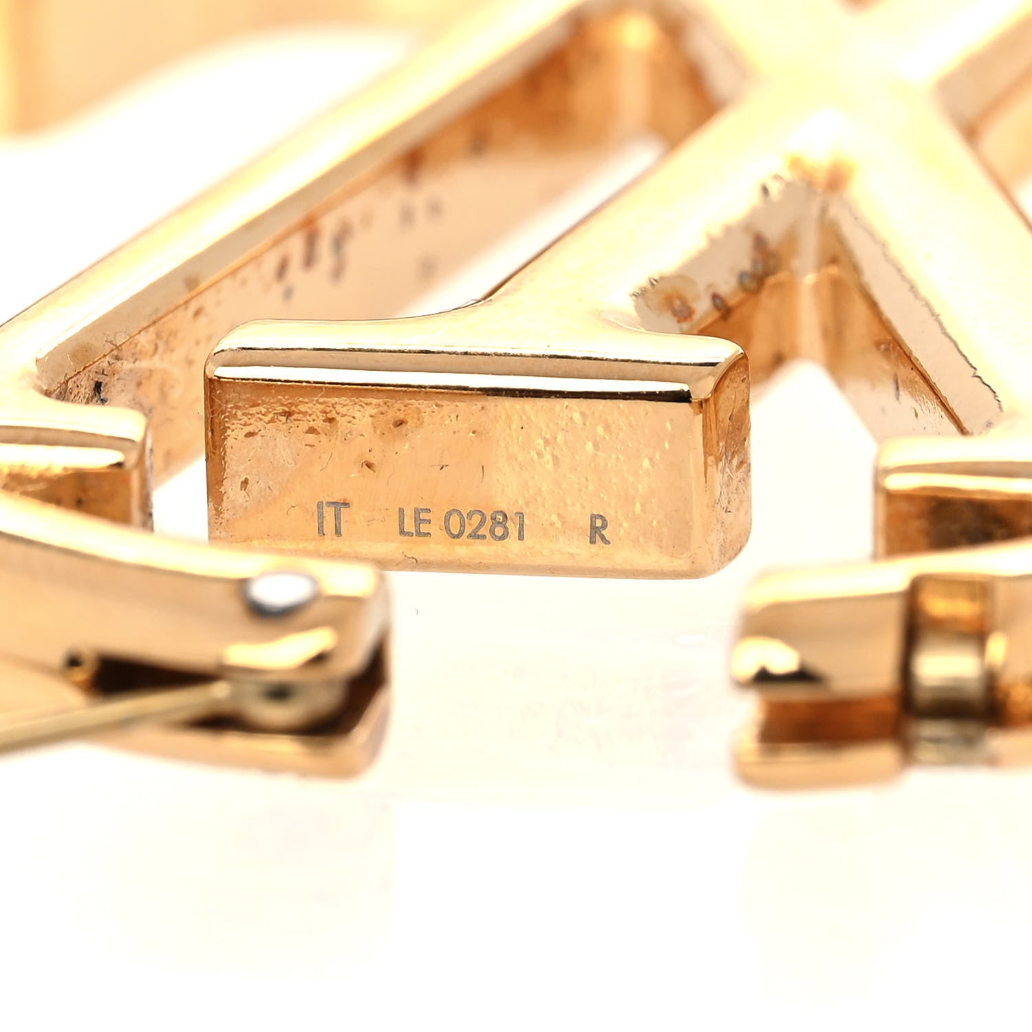 Louis Vuitton Metal Louise Hoop Earrings Gold 4 of 7