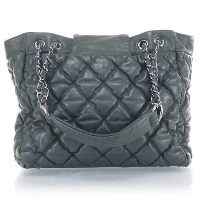 Chanel Lambskin Large Bubble Quilt Tote Green 3 of 11