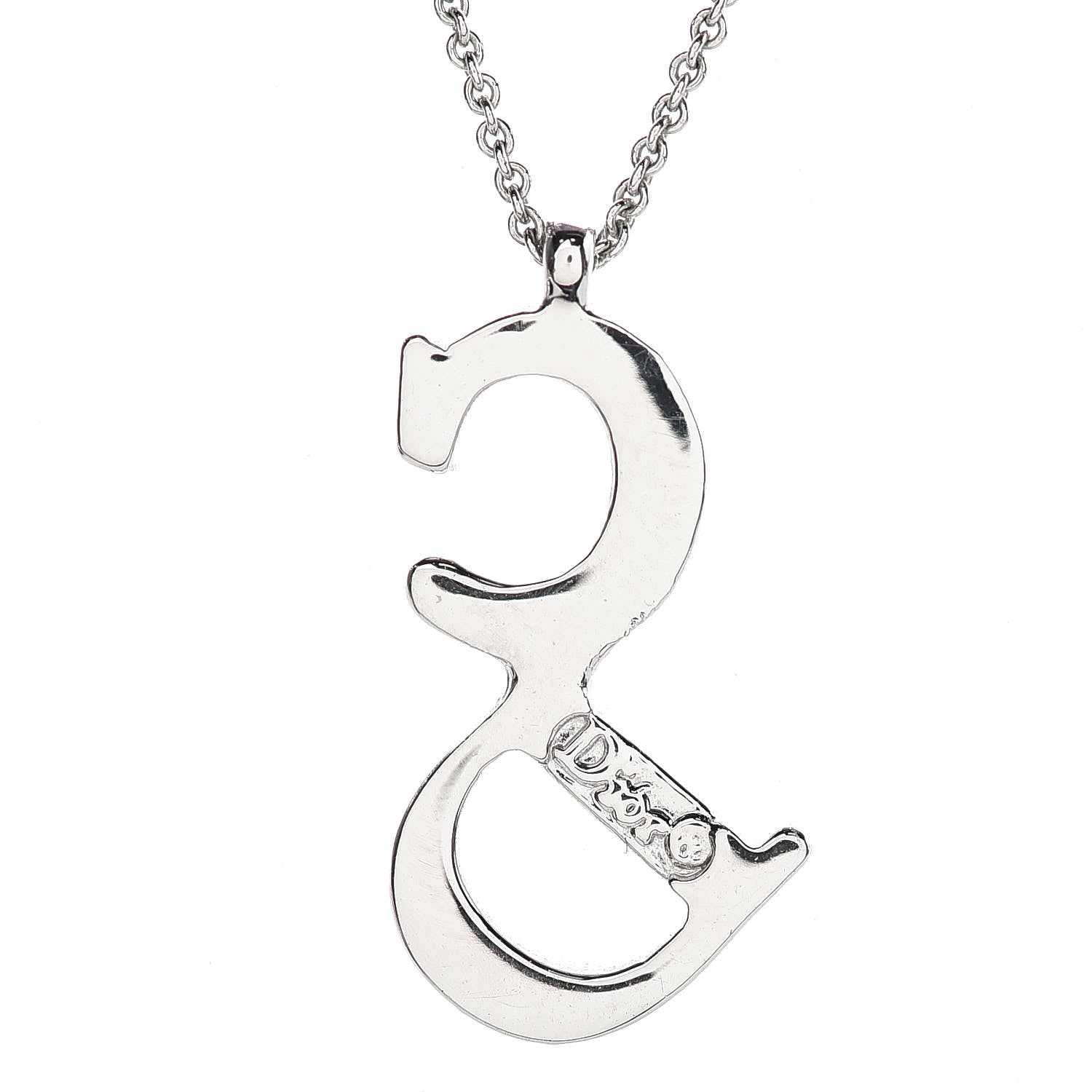 Christian Dior Metal CD Necklace Silver 5 of 6