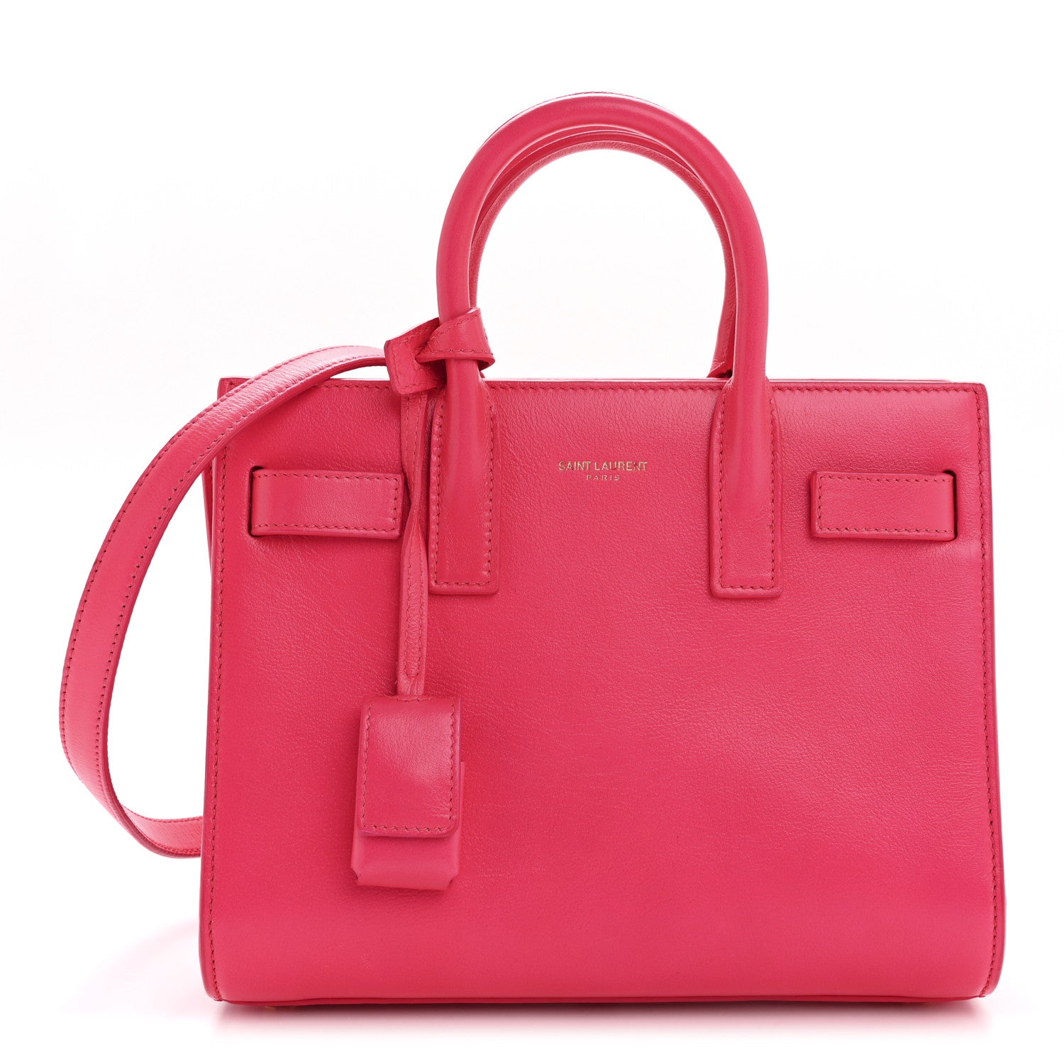 Saint Laurent Calfskin Nano Sac De Jour Fluo Pink 1 of 12