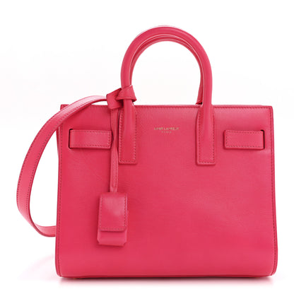 Saint Laurent Calfskin Nano Sac De Jour Fluo Pink 1 of 12