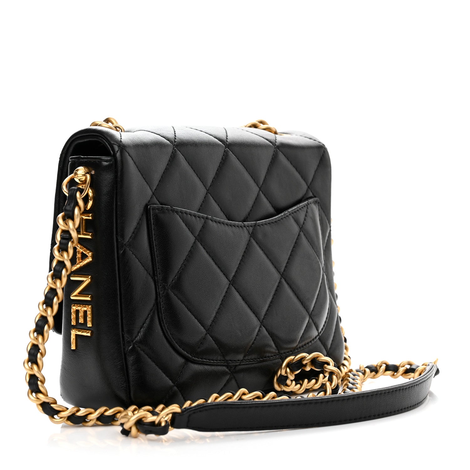 Chanel Lambskin Quilted Small Side Note Flap Black 2 of 11