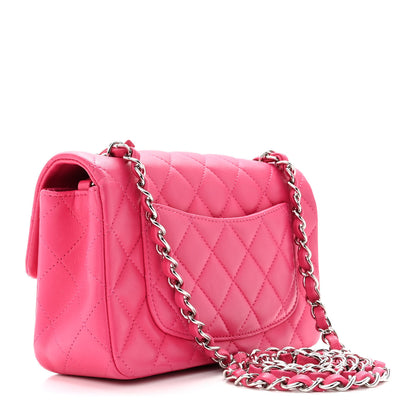 Chanel Lambskin Quilted Mini Rectangular Flap Fuchsia 3 of 10