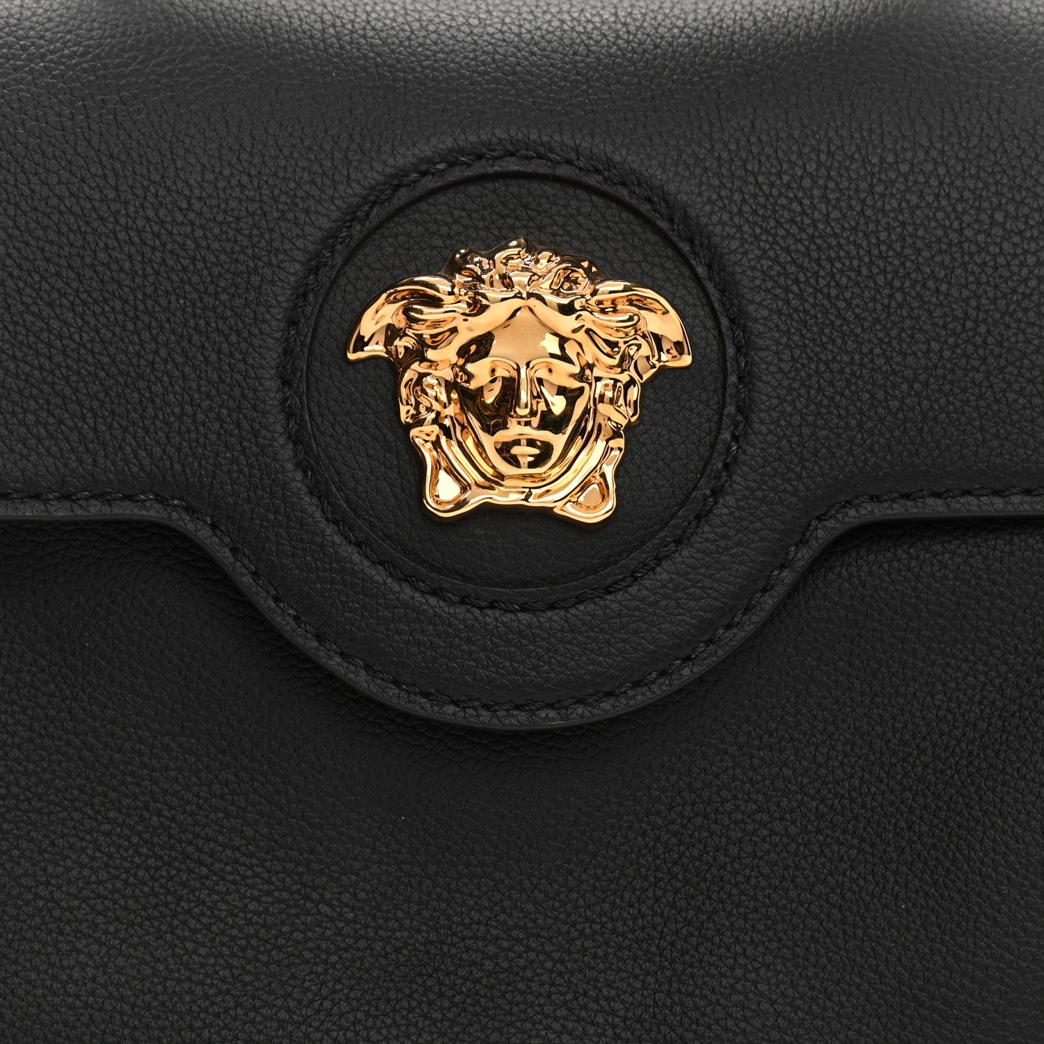 Versace Calfskin Medium La Medusa Top Handle Handbag Black 12 of 21