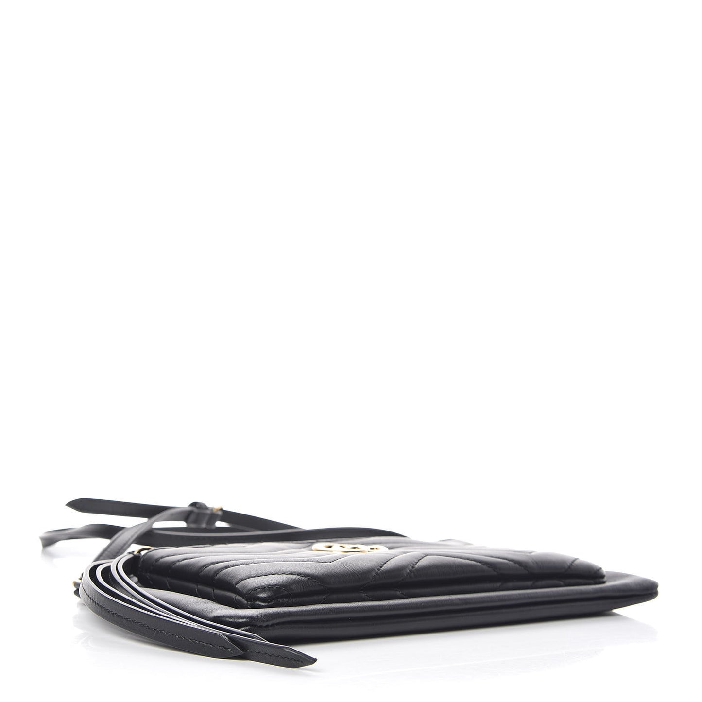 Calfskin Matelasse Small GG Marmont Double Zip Shoulder Bag Black
