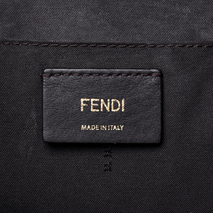 Fendi Vitello Cruise Bi-Color FF 1974 Embossed F is Fendi Drawstring Backpack Black Fragola Maya 5 of 20