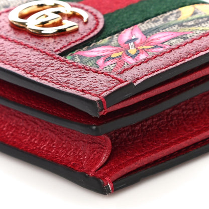 Gucci GG Supreme Monogram Flora Web Ophidia Card Case Red 9 of 11