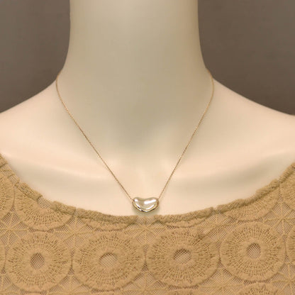 Tiffany Sterling Silver Elsa Peretti Bean Pendant Necklace 2 of 5