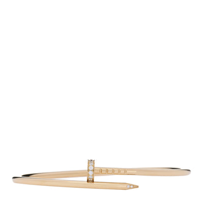 Cartier 18K Yellow Gold Diamond Small Juste Un Clou Bracelet 17 1 of 5