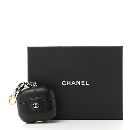 Chanel Lambskin Quilted Airpods Pro Case With Chain Black 7 of 7