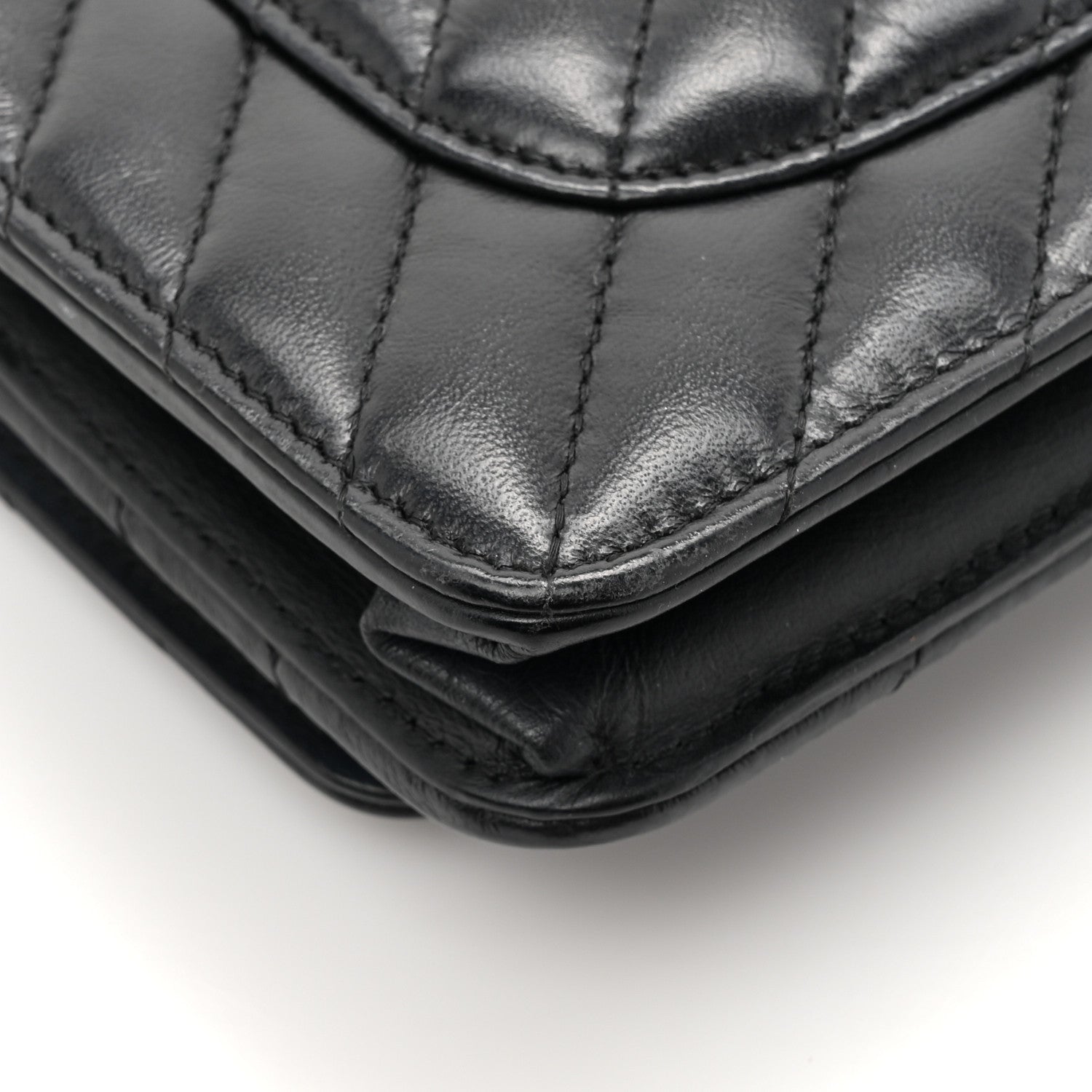 Chanel Aged Calfskin Chevron Quilted Reissue Wallet On Chain WOC So Black 14 of 17