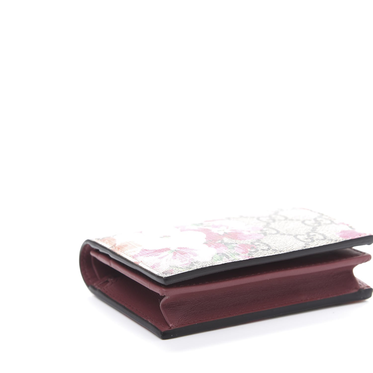 Gucci GG Supreme Monogram Blooms Card Case Wallet Beige Multicolor Dry Rose 6 of 10
