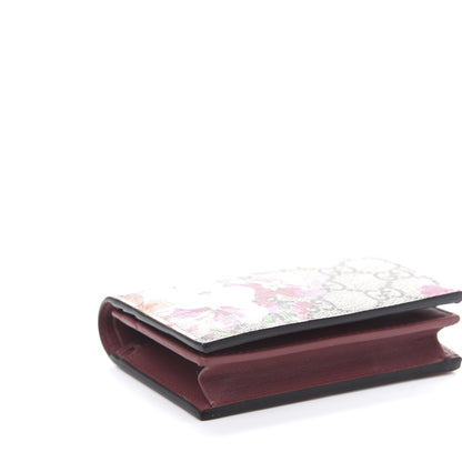 Gucci GG Supreme Monogram Blooms Card Case Wallet Beige Multicolor Dry Rose 6 of 10