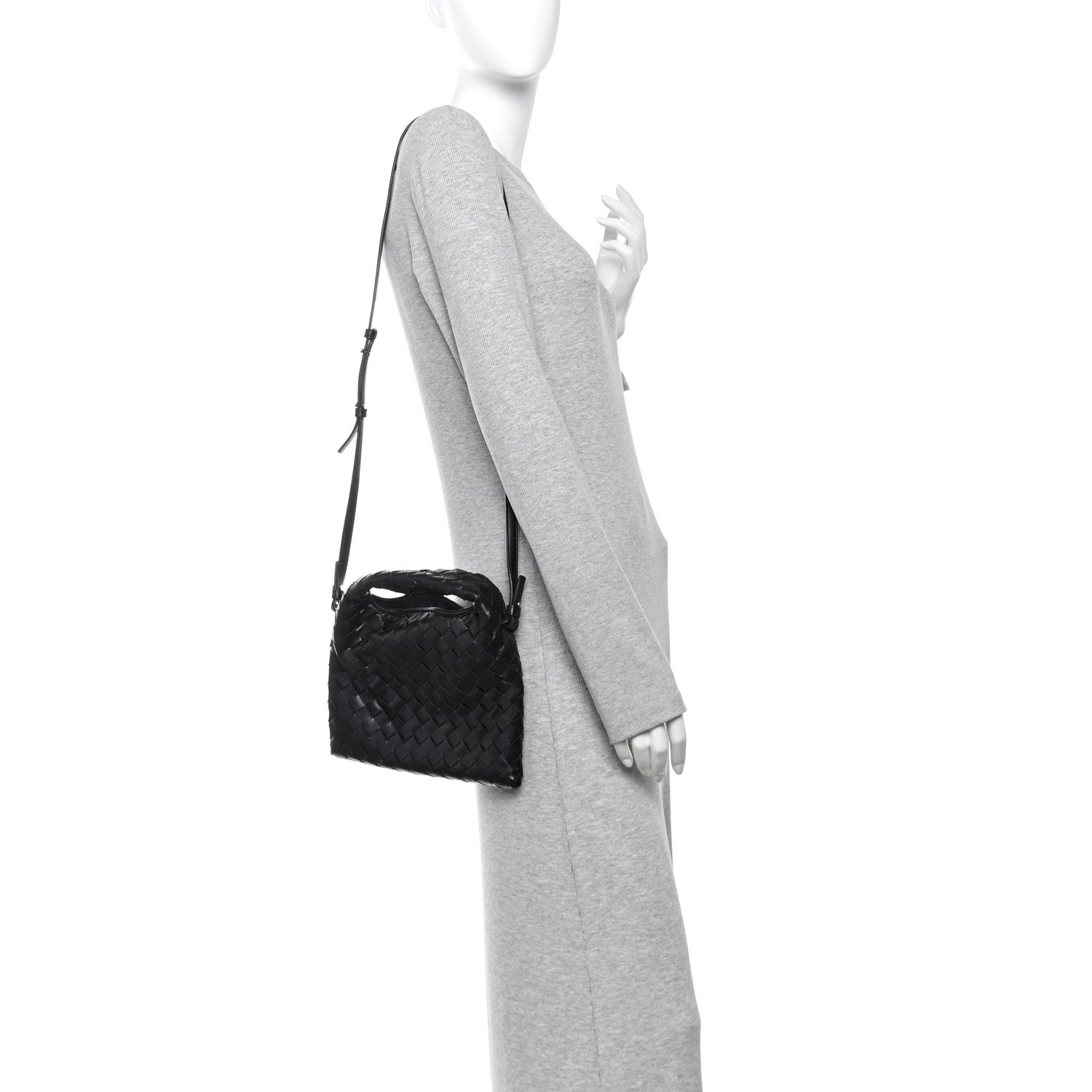 Bottega Veneta Calfskin Intrecciato Mini Hop Black 2 of 11