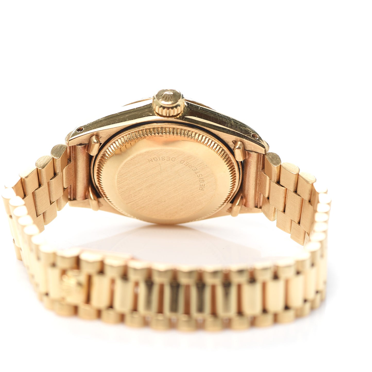 18K Yellow Gold 26mm Oyster Perpetual Datejust President Watch Champagne 69178