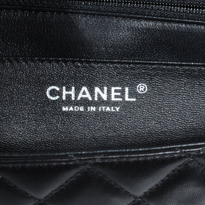 Chanel Lambskin Quilted Jumbo Classic Twist Flap Bag Black Beige 7 of 8