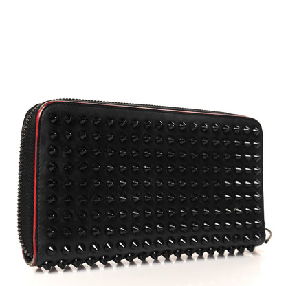 Christian Louboutin Calfskin Panettone Spiked Zip Around Wallet Black 3 of 12
