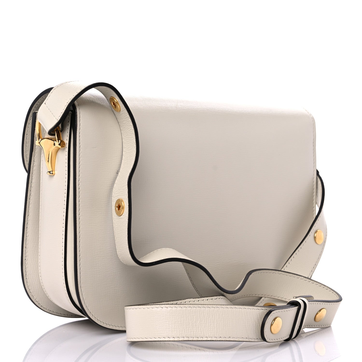 Gucci Azalea Calfskin Horsebit 1955 Shoulder Bag Mystic White 3 of 20