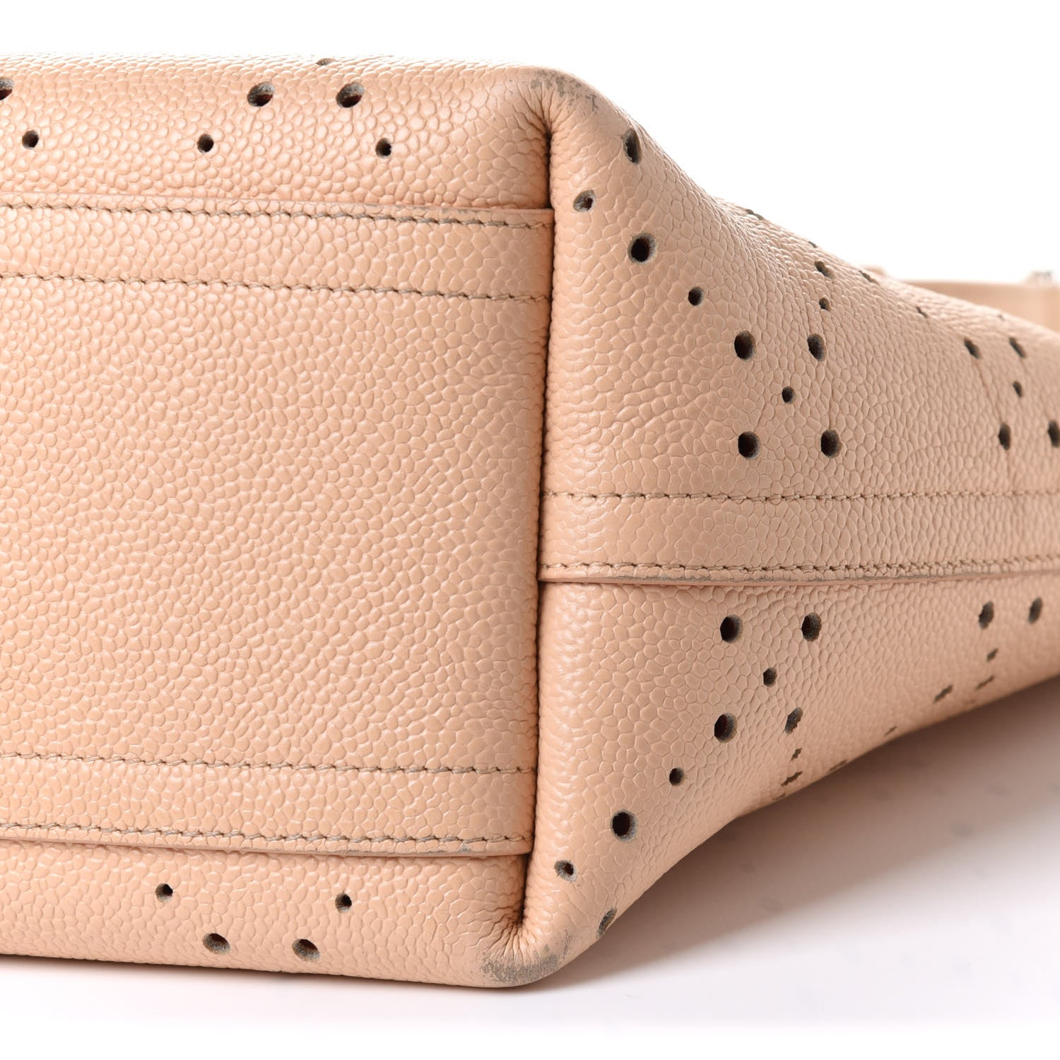 Chanel Perforated Grained Calfskin Small Shopping Tote Light Coral 16 of 29