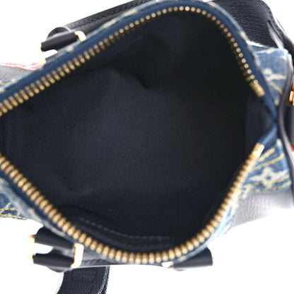 Louis Vuitton Taurillon Monogram Denim Drip Keepall XS Blue 5 of 9