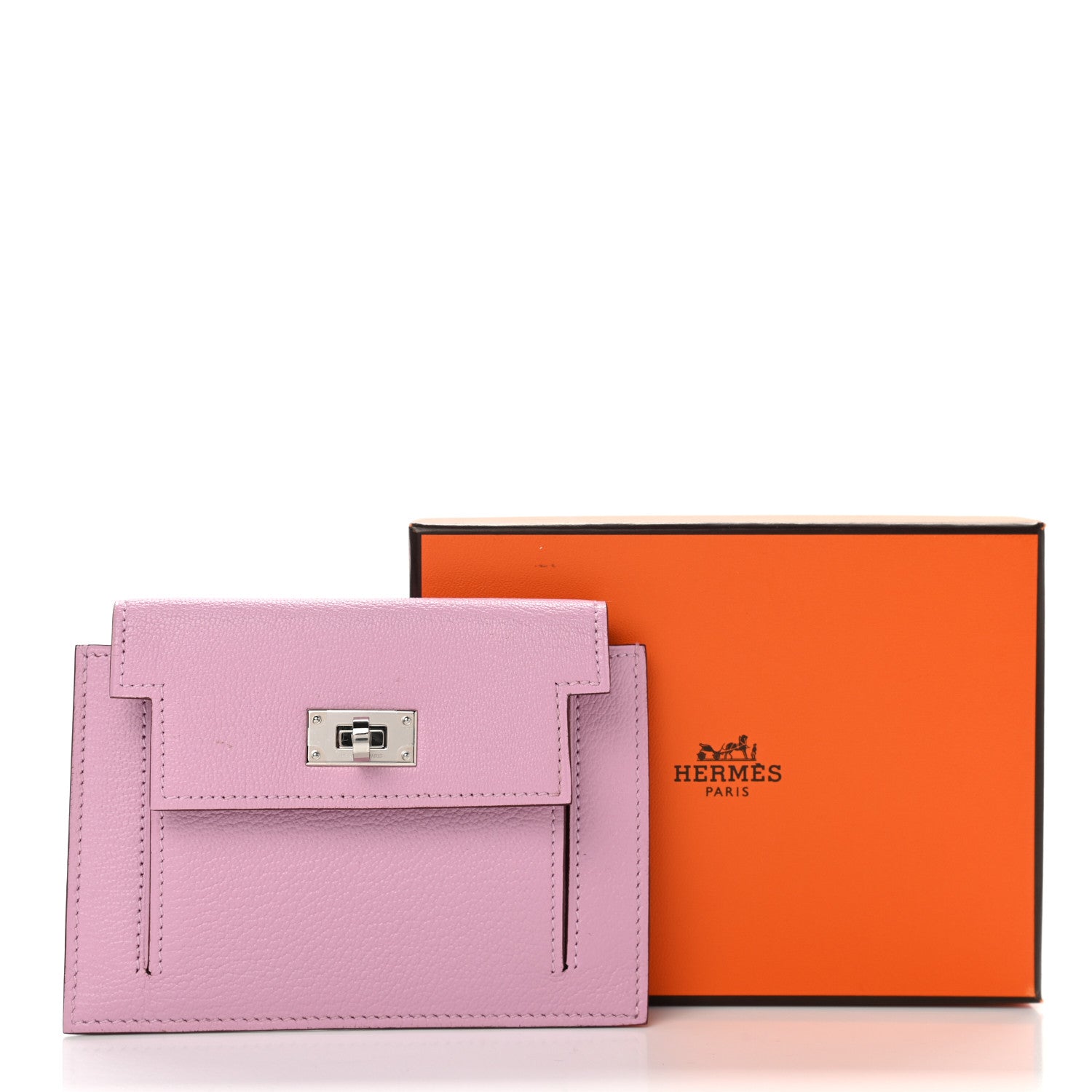 Hermes Chevre Mysore Kelly Pocket Compact Wallet Mauve Sylvestre 9 of 9